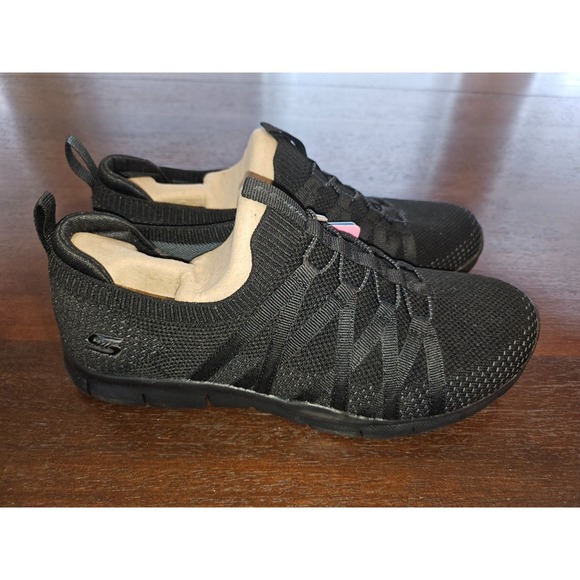 Skechers Shoes - Skechers Gratis Stretch Fit Washable Knit Black Sneakers Chic Newness Size 7